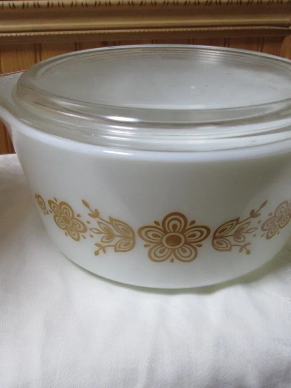 Pyrex Golden butterfly pattern 2 pc 474 1.5 qt Very clean good vintage pyrex
